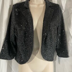 Kenneth Cole Charcoal Sequin Blazer